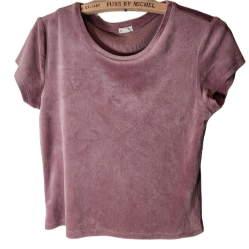 Mauve small tee soft velvet comfortable‎
